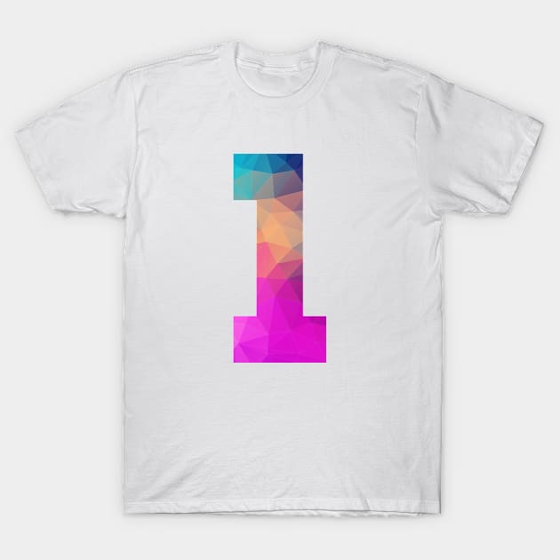 Colorful Art Number 1 Sports T-Shirt by Shariss